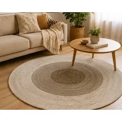 GENERICO - Alfombra Redonda Natural Rustica Decorativa 100 Cm