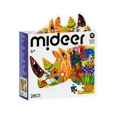 MIDEER - Puzzle Artístico Rinoceronte de Ensueño Rompecabezas con Forma de Animal