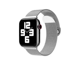 GENERICO - Correa Metálica Silver 38 40 mm compatible con Apple Watch