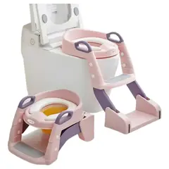 GENERICO - Pelela y Adaptador Asiento Inodoro 3 en 1 para Niños Rosa