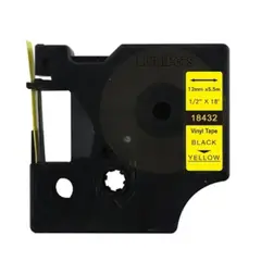 GENERICO - Etiqueta Vinilo Industrial RHINO 12mm Amarilla - Tipo 18432 3M DYMO - Fuerte Adhesivo
