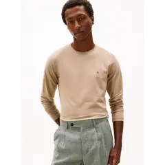 TOMMY HILFIGER - Polera Organic Cotton Slim Fit Beige