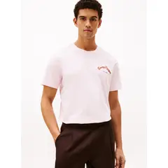 TOMMY HILFIGER - Polera Con Logo Gráfico Regular Fit Rosado