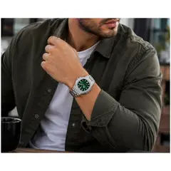 GENERICO - Reloj Ejecutivo Hombre de Cuarzo 40 mm Acero Inoxidable Calendario Cristal Mineral, Agujas Luminosas