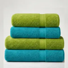 CHITECO - Pack 4 Toallas Algodón 500g Baño & Manos 140x70cm Verde Y Esmeralda