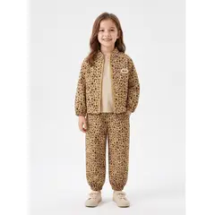 KIBOU - Conjunto Buzo Niña Animal Print Leopardo Con Chaqueta