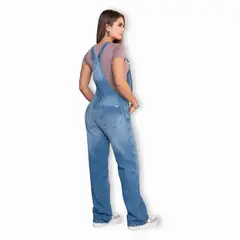 TRUCCOS JEANS - Jardinera Oversize Mujer Mezclilla Azul Claro Colombiana T28076045