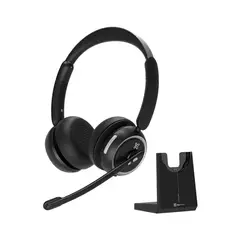 KLIPXTREME - Klip Xtreme DuoCom KCH-910, Audífonos Inalámbricos Bluetooth 5.2, ENC, 70 h, Base USB-C, Negro