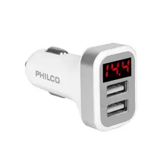PHILCO - Cargador Auto Doble Pantalla Led