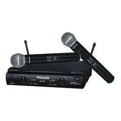 PHILCO - Pack 2 Micrófonos Inalambricos Uhf WU-828