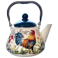 GENERICO - Tetera Vintage Enlozada Rooster Capacidad 2,5 Litros