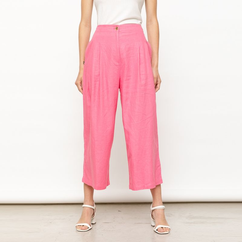 MICHAEL KORS - Pantalon lino skinny alto mujer