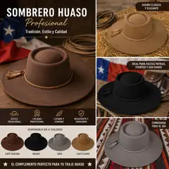 GENERICO - Sombrero Huaso Profesional Talla 58 Color Surtido Tradicional
