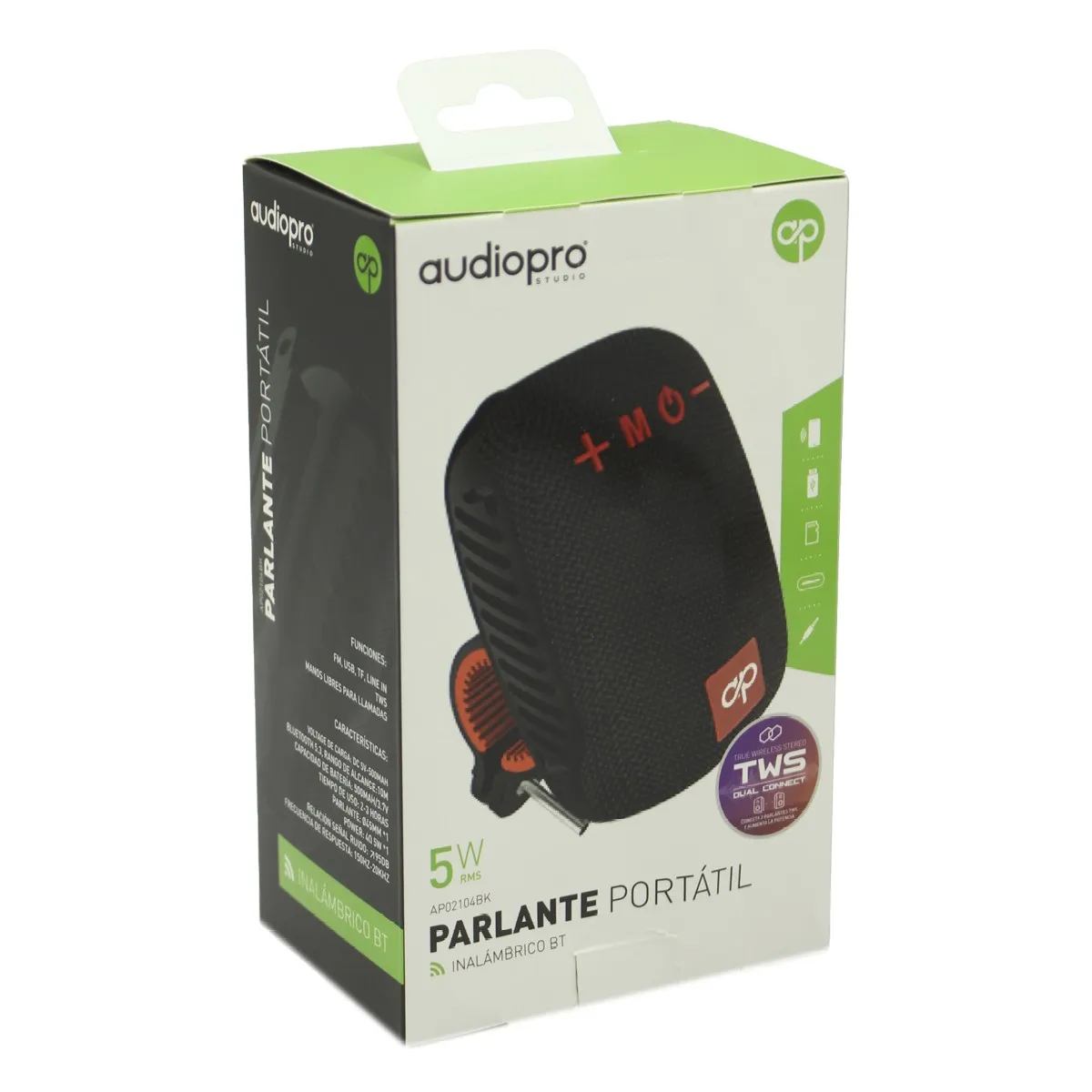 AUDIOPRO - Parlante Bt Para Bicicleta, Moto o Scooter Audiopro AP02104BK