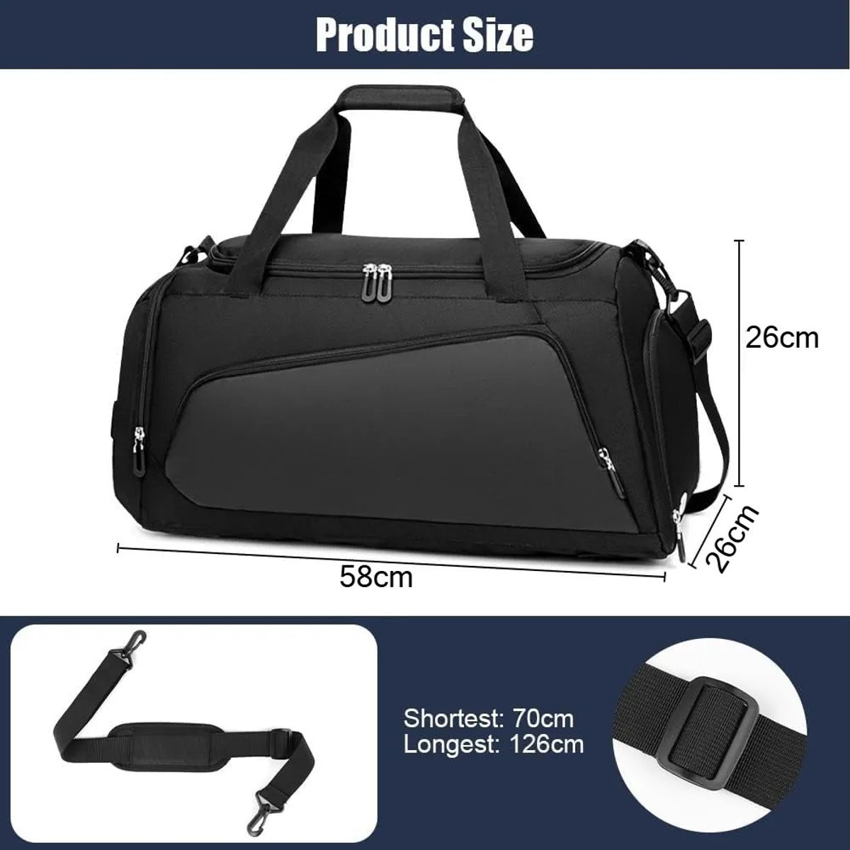 EVERSO - Bolso Deportivo Viajes Gym Gran Capacidad Impermeable 36L