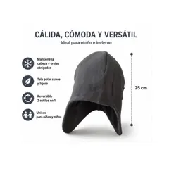 GENERICO - Gorro Polar Reversible Con Cubreorejas Para Niños Unisex