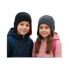 GENERICO - Gorro Polar Reversible Con Cubreorejas Para Niños y Niñas