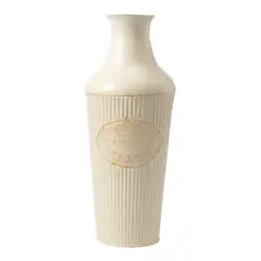 FLIPEREX - Florero Metalico Decorativo Estilo Vintage Clasico Alto L - Beige