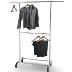 YOMYM - Perchero De Pie Portátil Altura Y Anchura Ajustables   123×43×173CM