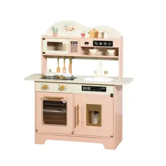 TATEE - Juguetes de cocina de simulación rosa 80×30×90 cm Incluye accesorios