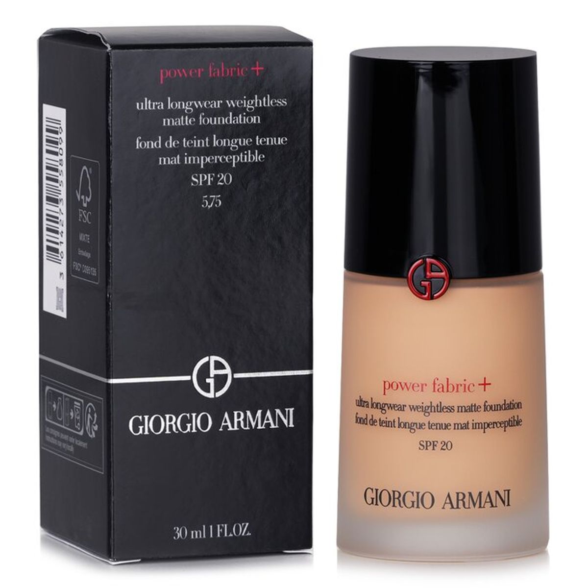 GIORGIO ARMANI - Power Fabric+ Ultra Longwear Weightless Matte Base de maquillaje SPF 20 -  5.75 30ml Giorgio Armani