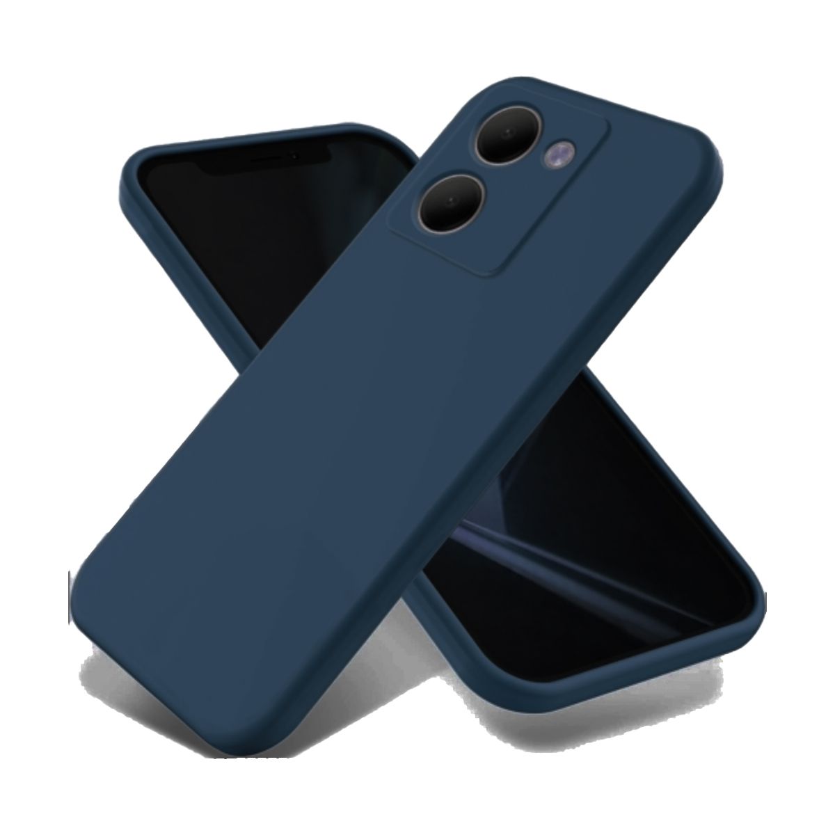 GENERICO - Carcasa Compatible Con Vivo Y36 5G Goma Azul Oscuro