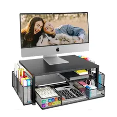 EMETRES - Elevador Monitor Organizador De Escritorio Base Pantallas Negro