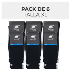 CAPELLISPORT - Pack de 6 Medias de Fútbol Capelli Sport Negro Unisex Talla XL