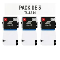 CAPELLISPORT - Pack de 3 Medias de Fútbol Capelli Sport Blancas Unisex Talla M