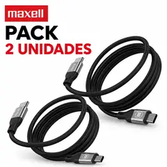 MAXELL - Pack 2 Cable Magnético 60W USB C a USB C 1.2 Metros Carga Rápida Negro