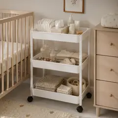 ARMONIA - Organizador Hogar Para Espacios 3 Niveles Con Ruedas Blanco 800 Elegante
