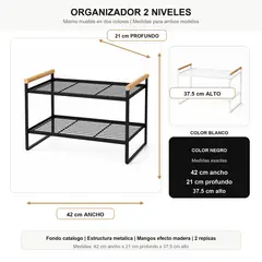 ARMONIA - Organizador - Hogar de Espacios 2 Niveles Metal Negro 125