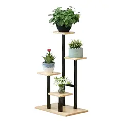 GENERICO - Estante para Plantas de Madera Soporte Decorativo Multiuso Negro