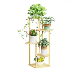 GENERICO - Soporte Para Plantas De Bambú, Interior O Exterior 5 Niveles 97 Cm X 32 Cm Yibaini