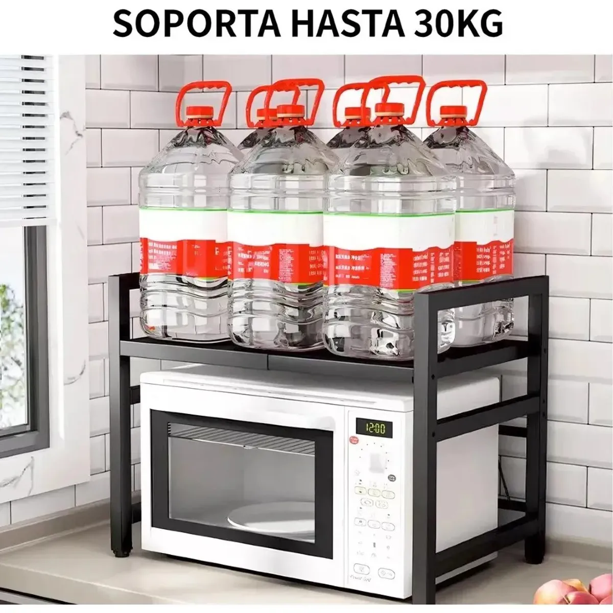 Estante Repisa Extensible Horno Microondas Con Ganchos Rack, marca GENERICO - Foto 2