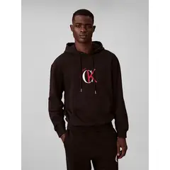 CALVIN KLEIN - Polerón Gorro y Estampado Gráfico Negro