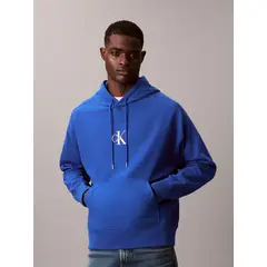 CALVIN KLEIN - Polerón con Gorro con Micro Monologo Azul