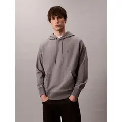 CALVIN KLEIN - Polerón con Gorro Monograma Bordado Gris
