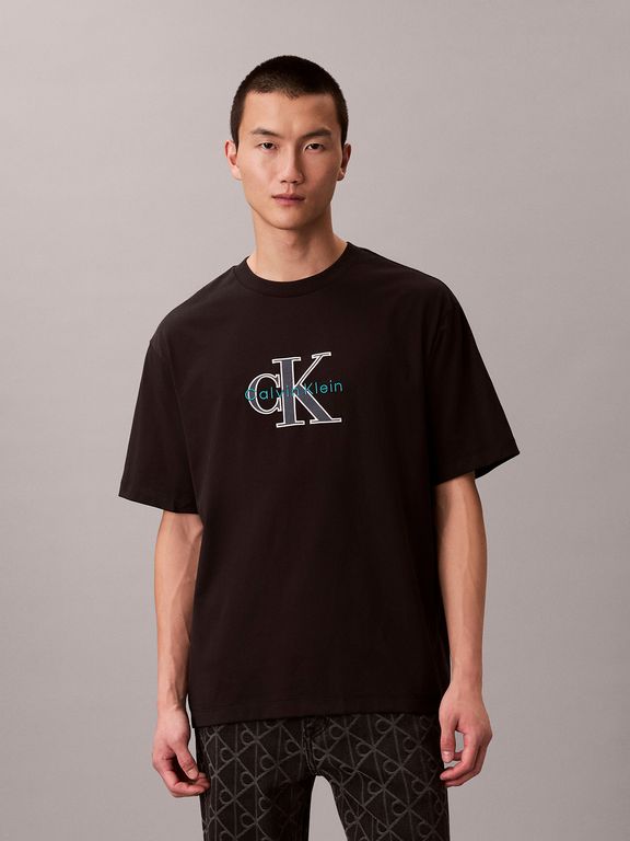 CALVIN KLEIN Polera con Gráfico de Monologo Negro
