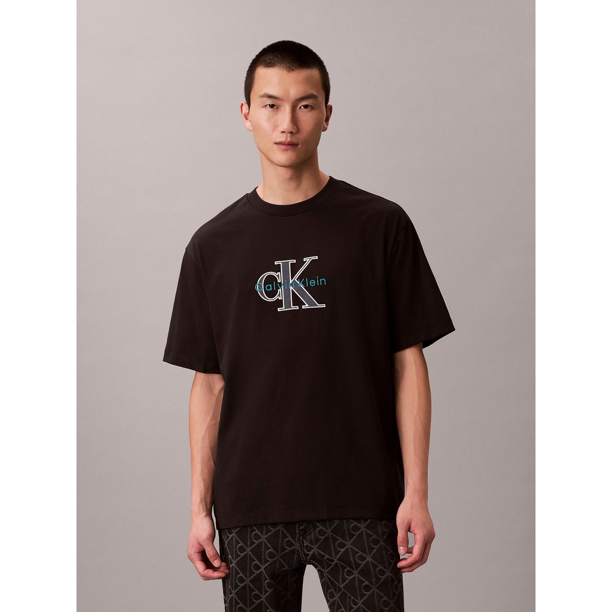 CALVIN KLEIN - Polera con Gráfico de Monologo Negro Calvin Klein