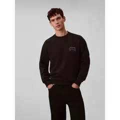 CALVIN KLEIN - Polerón Terry con Estampado Gráfico Negro