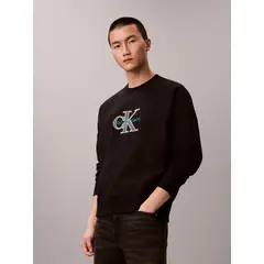 CALVIN KLEIN - Polerón con Monologo Estampado Negro