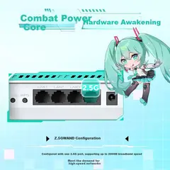 ASUS - Enrutador Gaming Tianxuan 2, WiFi 7, Puerto 2.5G, Hatsune Miku