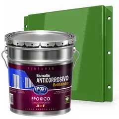 EPOXY - PINTURA EPÓXICA DOBLE COMPUESTO - 3en1 ESMALTE ANTICORROSIVO - Kit TINETA 4G - VERDE HIERBA