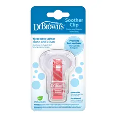 DR BROWN'S - Porta Chupetes Clip Rosado Dr. Brown´s