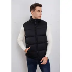 LIKE SHOP - Parka Sin Mangas Hombre Chaqueta Forro Interior Polar Bolsillos 0028