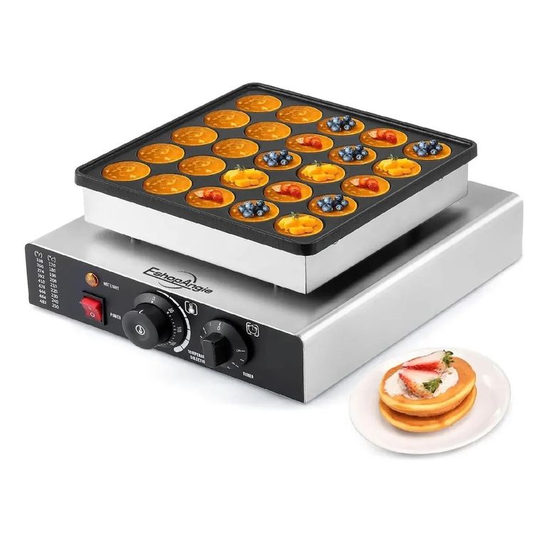 GENERICO Panquequera Electrica Maquina Para 25 Panqueques Comercial Plateado BELUG