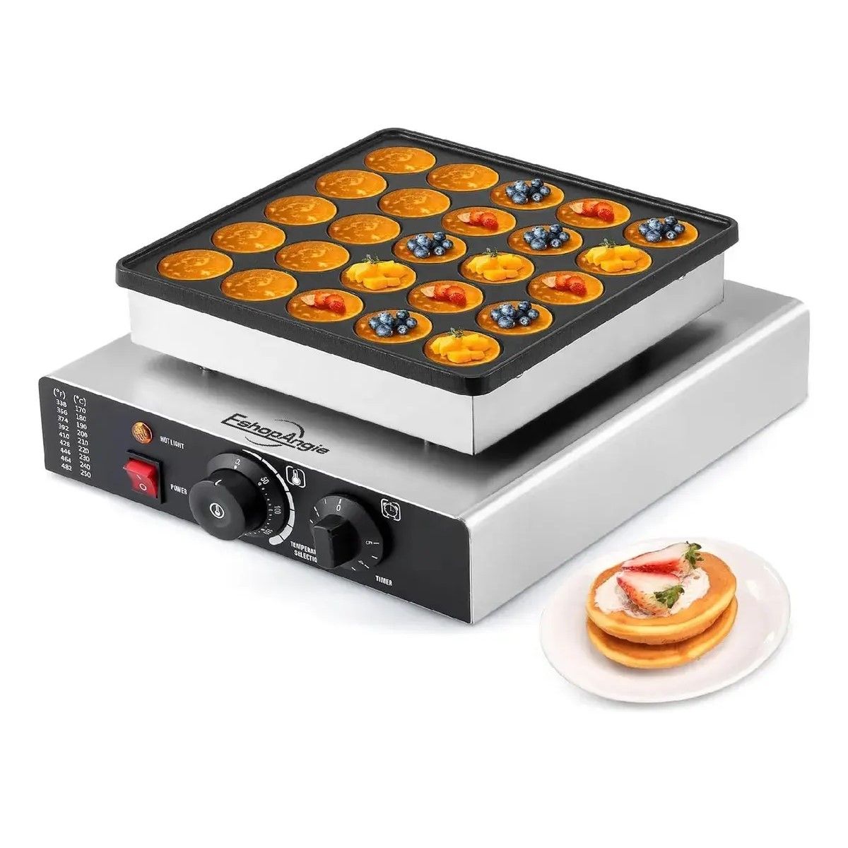 GENERICO - Panquequera Electrica Maquina Para 25 Panqueques Comercial Plateado BELUG