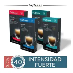 CAFFESSO - Pack x40 Cápsulas De Café Intensidad Fuerte Para Nespresso