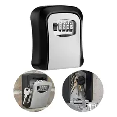 OEM - Caja De Seguridad Metálica Para Llave Fuerte Impermeable Negro y Gris
